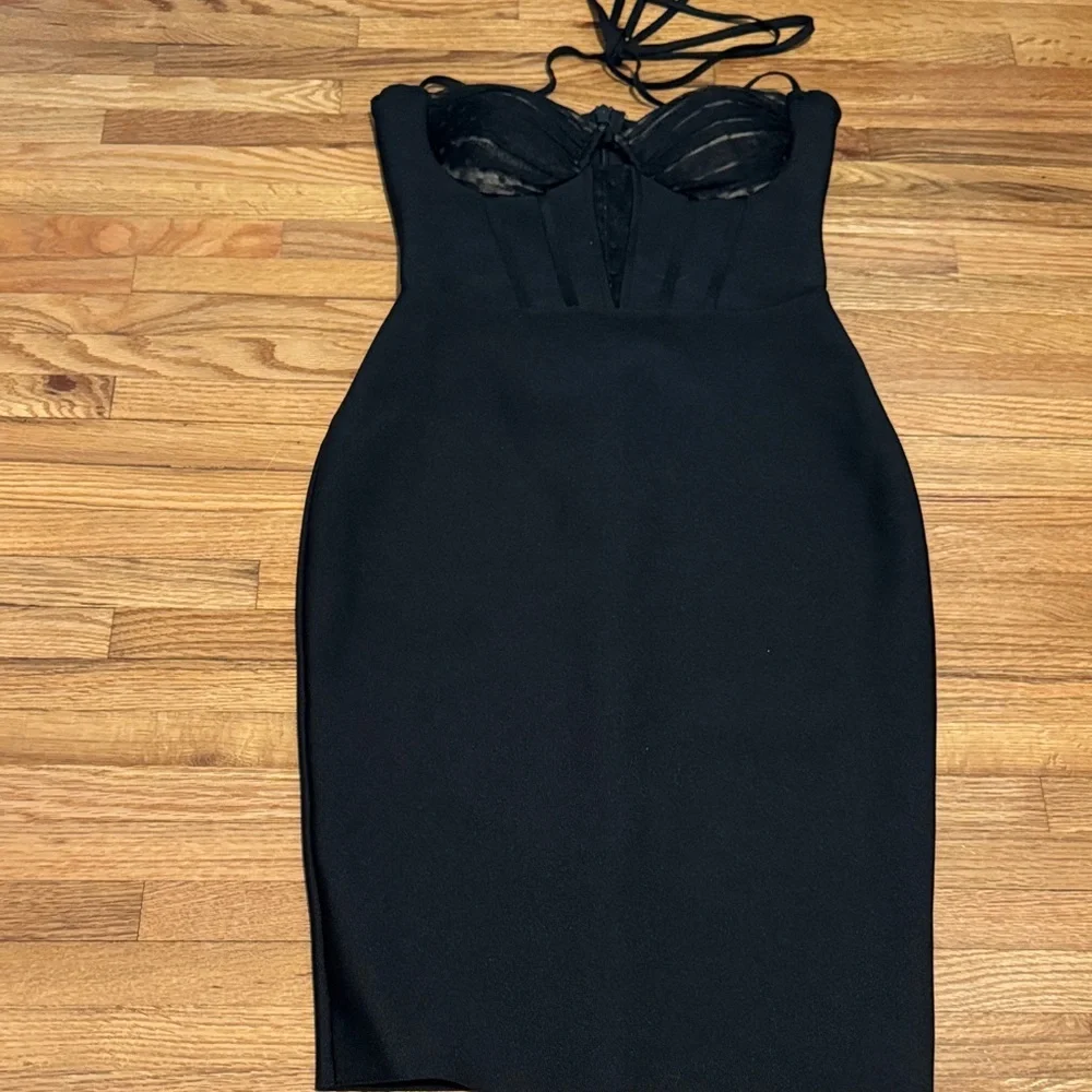 SHEIN Black Backless Bodycon Dress